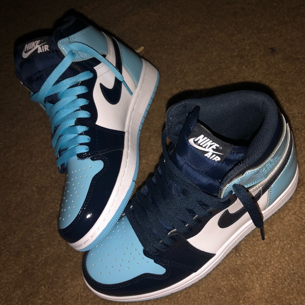 Air Jordan 1 UNC Blue Chill Patent Leather